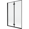 Mexen Mist Duschwand 2-flügelig links 120 x 150 cm, schwarzer Rahmen, schwarz - 8A9-120-002-70-70-L