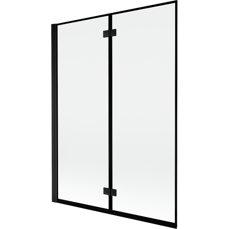 Mexen Mist paratia da doccia a 2 ante sinistra 130 x 150 cm, cornice nera, nero - 8A9-130-002-70-70-L