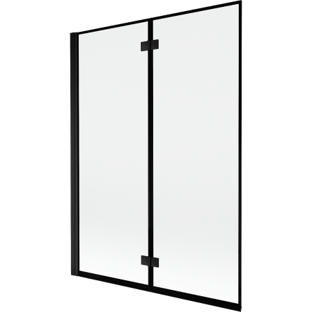 Mexen Mist parawan nawannowy 2-skrzydłowy lewy 130 x 150 cm, czarna ramka, czarny - 8A9-130-002-70-70-L