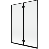Mexen Mist parawan nawannowy 2-skrzydłowy lewy 130 x 150 cm, czarna ramka, czarny - 8A9-130-002-70-70-L