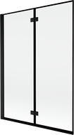 Mexen Mist badwand 2-delig links 130 x 150 cm, zwart frame, zwart - 8A9-130-002-70-70-L