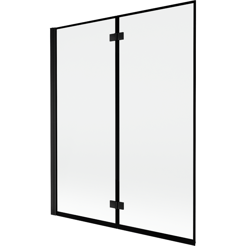 Mexen Mist parawan nawannowy 2-skrzydłowy lewy 140 x 150 cm, czarna ramka, czarny - 8A9-140-002-70-70-L