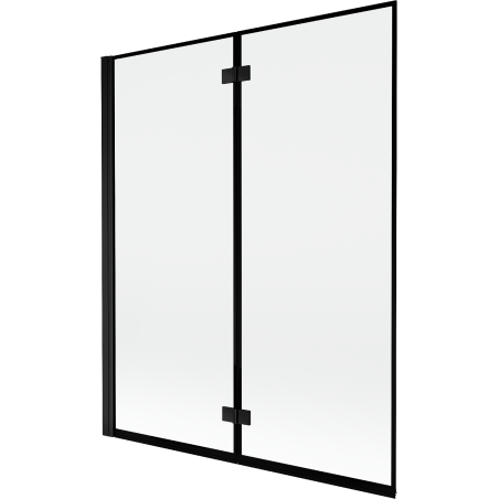 Mexen Mist Duschabtrennung 2-flügelig links 140 x 150 cm, schwarzer Rahmen, schwarz - 8A9-140-002-70-70-L