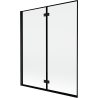 Mexen Mist Duschabtrennung 2-flügelig links 140 x 150 cm, schwarzer Rahmen, schwarz - 8A9-140-002-70-70-L