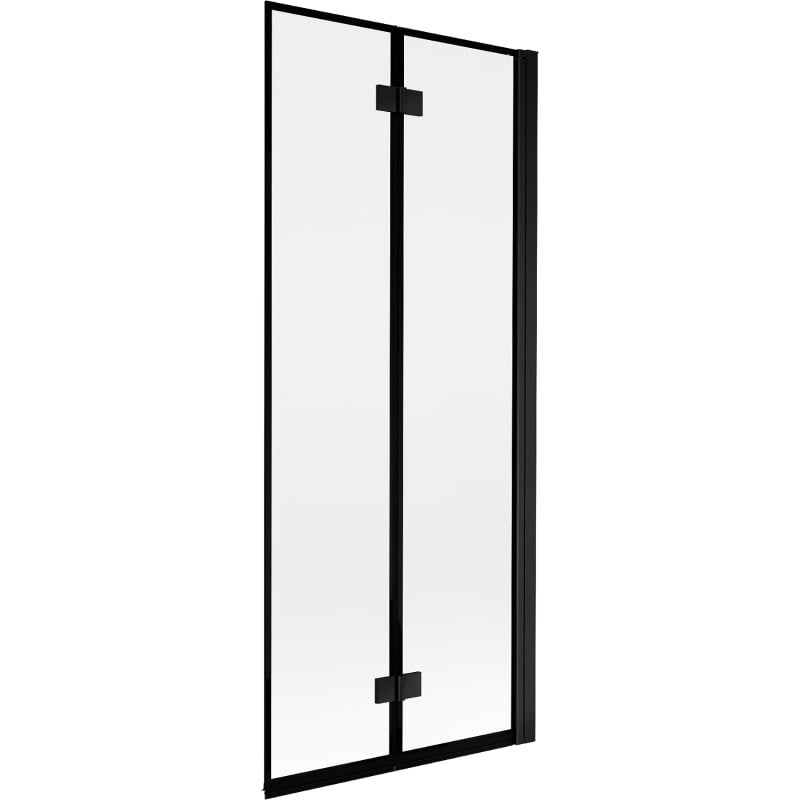 Mexen Mist paraschizzi da vasca a 2 ante, destro 80 x 150 cm, cornice nera, nero - 8A9-080-002-70-70-P