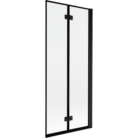 Mexen Mist divisória de banho de 2 painéis direita 80 x 150 cm, moldura preta, preto - 8A9-080-002-70-70-P