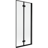Mexen Mist 2-sekciju labais vannas ekrāns 80 x 150 cm, melns rāmis, melns - 8A9-080-002-70-70-P