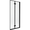 Mexen Mist paraschizzi da vasca a 2 ante, destro 80 x 150 cm, cornice nera, nero - 8A9-080-002-70-70-P