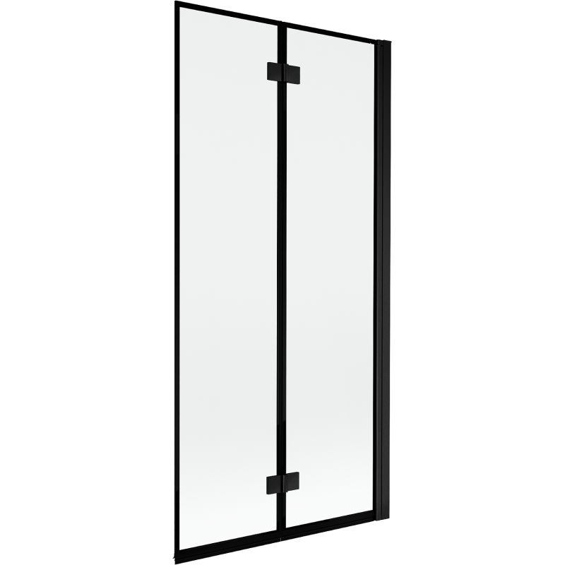 Mexen Mist parede de duche dobrável de 2 painéis, direita 90 x 150 cm, estrutura preta, preto - 8A9-090-002-70-70-P