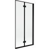 Mexen Mist badwand 2-delig rechts 90 x 150 cm, zwart frame, zwart - 8A9-090-002-70-70-P