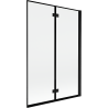 Mexen Mist desni dvokrilni paravan za kadu 120 x 150 cm, crni okvir, crna - 8A9-120-002-70-70-P