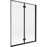 Mexen Mist paroi de douche à 2 volets droite 130 x 150 cm, cadre noir, noir - 8A9-130-002-70-70-P