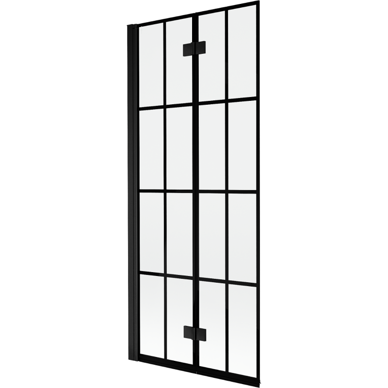 Mexen Mist Duschabtrennung 2-flügelig links 80 x 150 cm, schwarzes Gitter, schwarz - 8A9-080-002-70-77-L