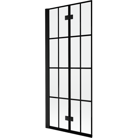 Mexen Mist Duschabtrennung 2-flügelig links 80 x 150 cm, schwarzes Gitter, schwarz - 8A9-080-002-70-77-L