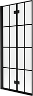 Mexen Mist tweevoudige badwand links 80 x 150 cm, zwart raster, zwart - 8A9-080-002-70-77-L