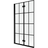 Mexen Mist badwand 2-delig links 100 x 150 cm, zwart raster, zwart - 8A9-100-002-70-77-L