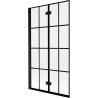 Mexen Mist Duschwand 2-flügelig links 100 x 150 cm, schwarzes Gitter, schwarz - 8A9-100-002-70-77-L