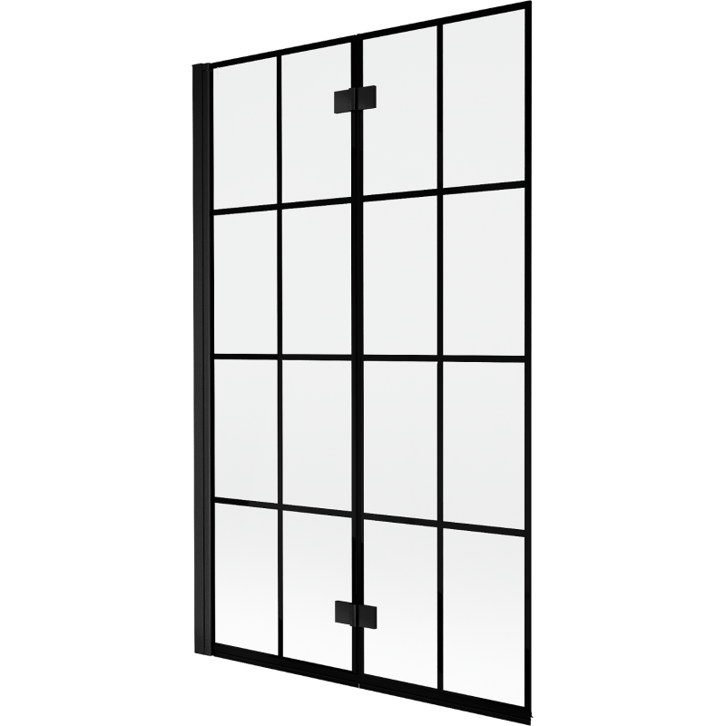 Mexen Mist paroi de douche à 2 battants côté gauche 110 x 150 cm, grille noire, noir - 8A9-110-002-70-77-L