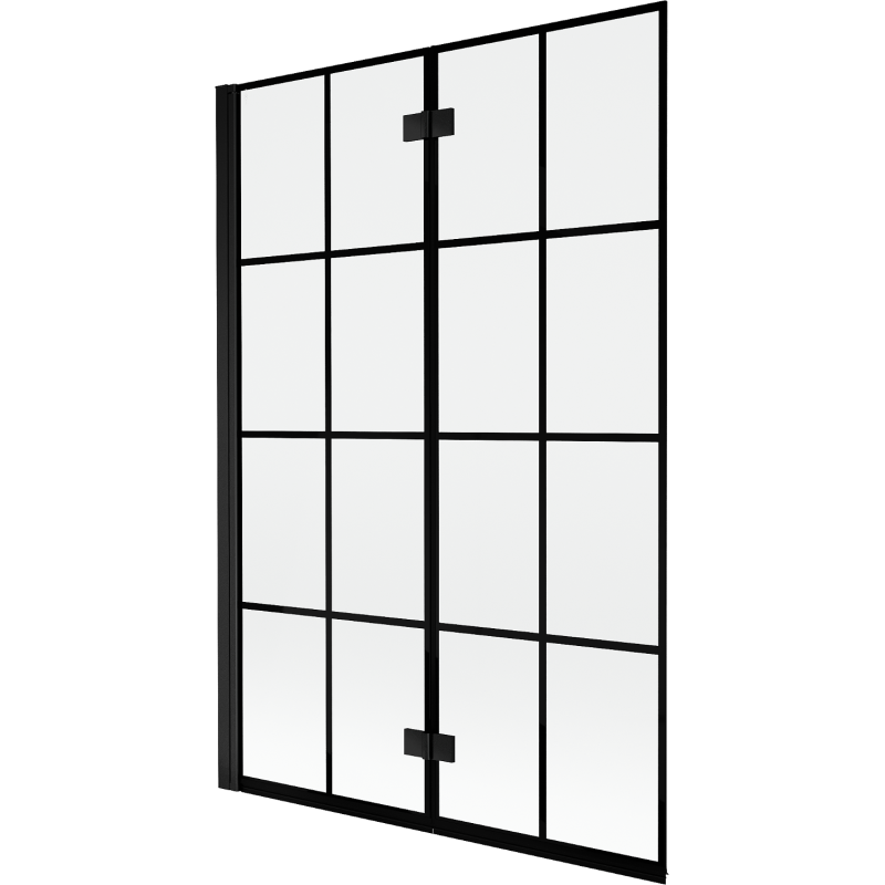 Mexen Mist 2-wing left shower screen 120 x 150 cm, black grid, black - 8A9-120-002-70-77-L