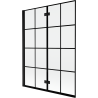 Mexen Mist Duschabtrennung 2-flügelig links 130 x 150 cm, schwarzes Raster, schwarz - 8A9-130-002-70-77-L