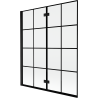 Mexen Mist paroi de baignoire 2 volets gauche 140 x 150 cm, grille noire, noir - 8A9-140-002-70-77-L