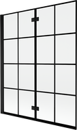 Mexen Mist 2-panel folding shower screen left 140 x 150 cm, black grid, black - 8A9-140-002-70-77-L
