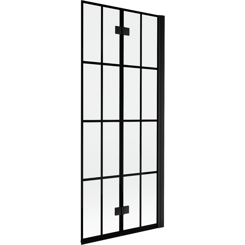 Mexen Mist paroi de douche à 2 volets droite 80 x 150 cm, grille noire, noir - 8A9-080-002-70-77-P