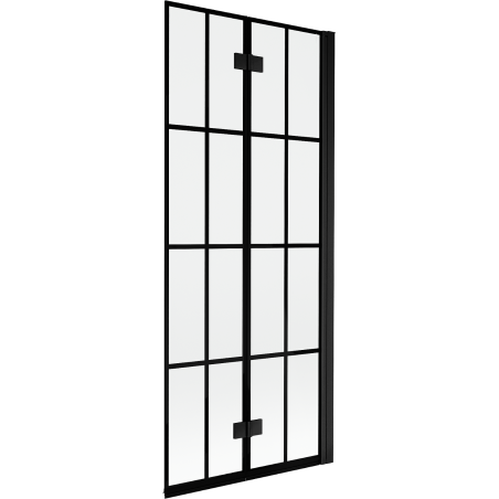 Mexen Mist 2-wing shower screen right 80 x 150 cm, black grid, black - 8A9-080-002-70-77-P