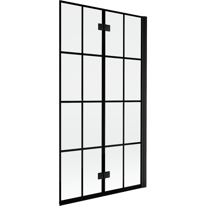 Mexen Mist 2-panel right shower screen 100 x 150 cm, black grid, black - 8A9-100-002-70-77-P
