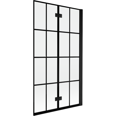 Mexen Mist 2-panel right shower screen 100 x 150 cm, black grid, black - 8A9-100-002-70-77-P