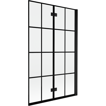 Mexen Mist Duschabtrennung 2-flügelig rechts 110 x 150 cm, schwarzes Gitter, schwarz - 8A9-110-002-70-77-P