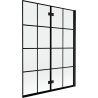 Mexen Mist Duschabtrennung 2-flügelig rechts 130 x 150 cm, schwarzes Raster, schwarz - 8A9-130-002-70-77-P