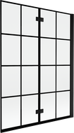 Mexen Mist dušinurk kahepoolne, parempoolne, 130 x 150 cm, must ruudustik, must - 8A9-130-002-70-77-P