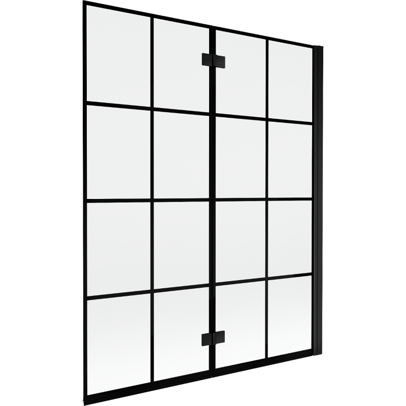 Mexen Mist 2-krilni tuš paravan desni 140 x 150 cm, črna rešetka, črna - 8A9-140-002-70-77-P