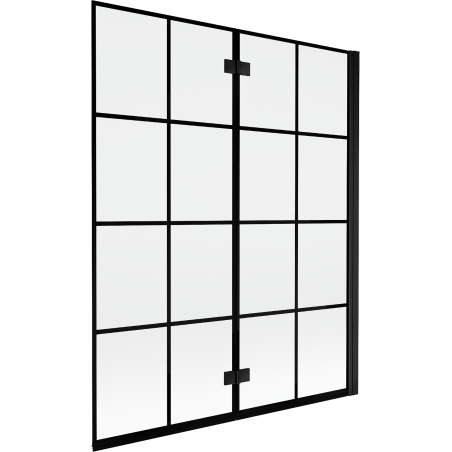 Mexen Mist 2-panel shower screen right 140 x 150 cm, black grid, black - 8A9-140-002-70-77-P