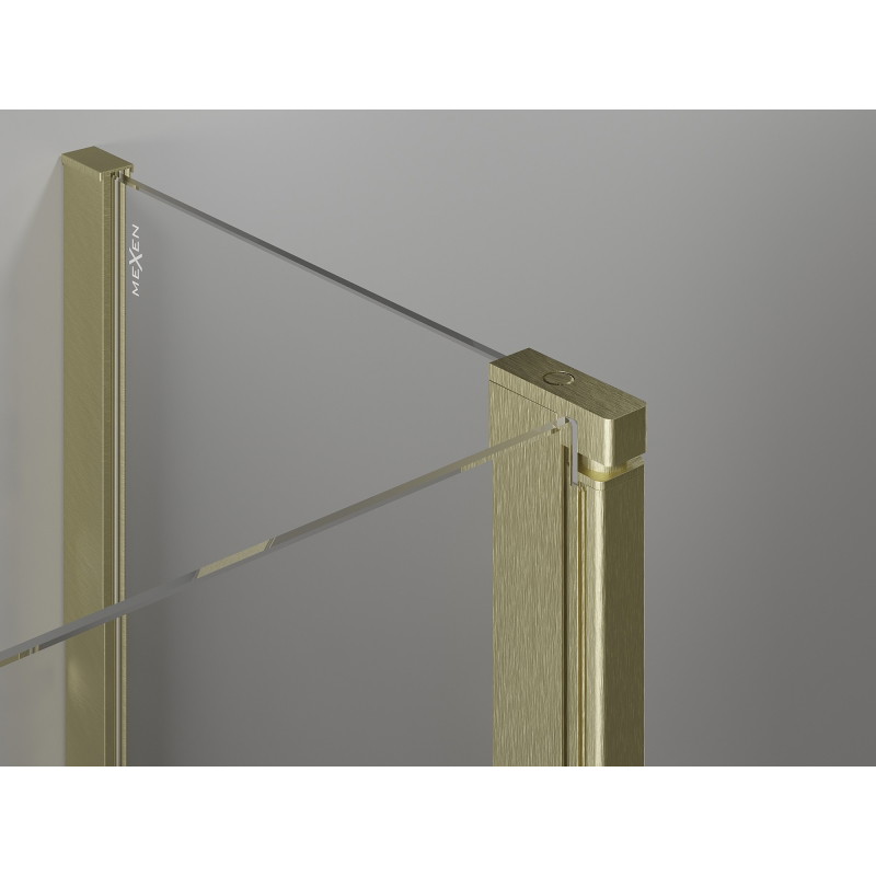 Mexen Mist 2-panel shower screen 100 x 150 cm, transparent, brushed gold - 8A9-100-011-55-00