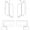 Mexen Mist Duschabtrennung 2-flügelig 100 x 150 cm, transparent, gebürstetes Kupfer - 8A9-100-011-65-00