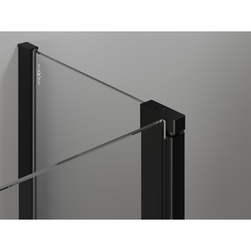 Mexen Mist two-wing left shower screen 130 x 150 cm, black grid, black - 8A9-130-011-70-77-L
