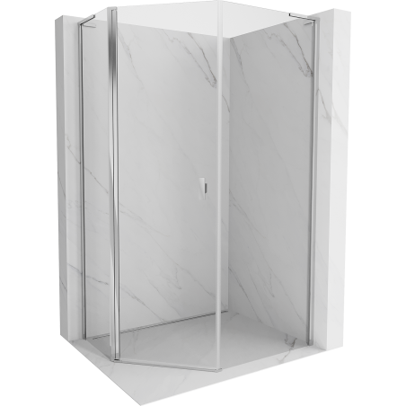 Mexen Mist L asymmetrische fünfeckige Duschkabine, schwenkbar 80 x 90 cm, transparent, chrom - 8A8L-080-090-01-00
