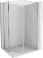 Mexen Mist L asymmetric pentagon shower cabin 80 x 90 cm, transparent, chrome - 8A8L-080-090-01-00