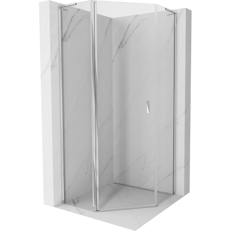 Cabine de douche pentagonale à charnière Mexen Mist L 90 x 90 cm, transparent, chrome - 8A8L-090-090-01-00