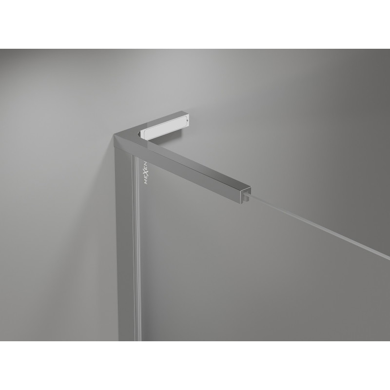 Mexen Mist L asimetrična peterokutna tuš kabina na zakretanje 80 x 100 cm, prozirna, krom - 8A8L-080-100-01-00