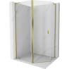 Mexen Mist L asymmetrical hinged pentagonal shower enclosure 90 x 80 cm, transparent, gold - 8A8L-090-080-50-00