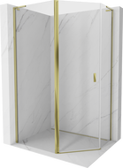 Mexen Mist L asimetrična peterokutna tuš kabina s vratima koja se otvaraju 100 x 80 cm, prozirna, zlatna - 8A8L-100-080-50-00
