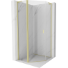 Mexen Mist L cabine de douche pentagonale pivotante 80 x 80 cm, transparent, or brossé - 8A8L-080-080-55-00