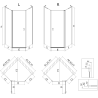 Mexen Mist L cabine de douche pentagonale asymétrique pivotante 100x80 cm, transparent, or brossé - 8A8L-100-080-55-00