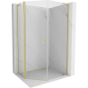 Mexen Mist L asymmetrical pentagonal shower cabin with hinged door 80x100 cm, transparent, brushed gold - 8A8L-080-100-55-00