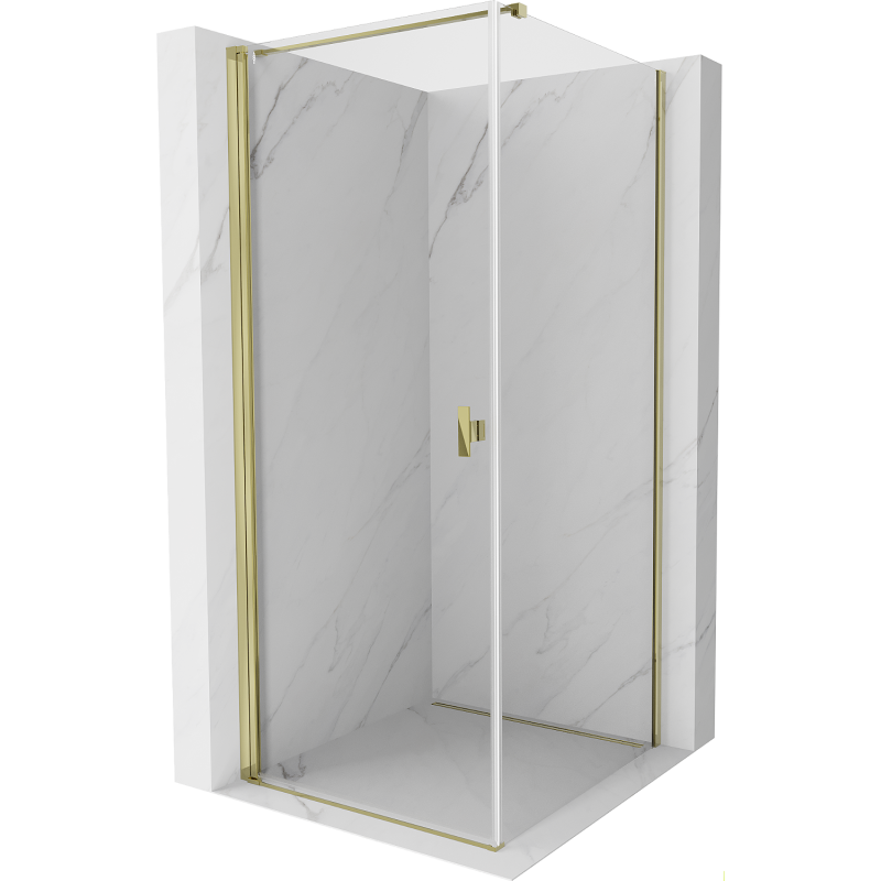 Mexen Mist-B cabine de duche de abrir 75 x 75 cm, transparente, dourada - 8A2T-075-075-50-00