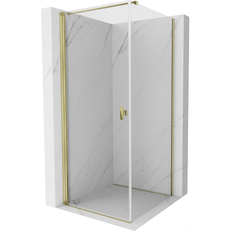 Mexen Mist-B cabina de ducha batiente 80 x 80 cm, transparente, dorada - 8A2T-080-080-50-00