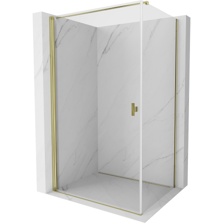 Mexen Mist-B Duschkabine schwenkbar 100 x 85 cm, transparent, gold - 8A2T-100-085-50-00